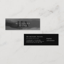 Svartvit vattenfärg Vågigt Abstrakt Monogram