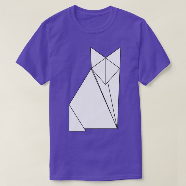 svartvit version av räven med origami t t shirt (Design framsida)