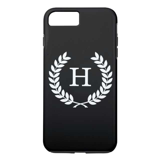 Svartvit vete, Laurel, utandning Monogram Case-Mate iPhone Skal (Baksida)