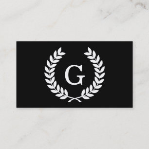 Svartvit vete, Laurel, utandning Monogram Visitkort