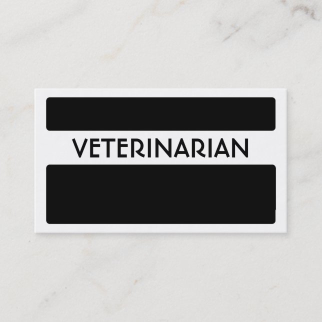 Svartvit veterinär affärskort visitkort (Framsida)