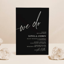 Svartvit vi gör minimalistisk bröllopsinbjudning