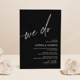 Svartvit vi gör minimalistisk bröllopsinbjudning inbjudningar