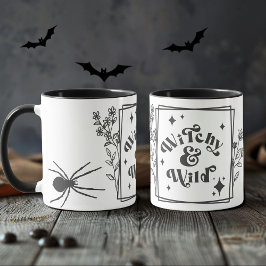 Svartvit Vild Happy halloween Mugg