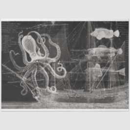 Svartvit Vintage Antique Decoupage