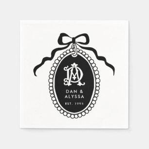 Svartvit Vintage-årsdag Pappersservett