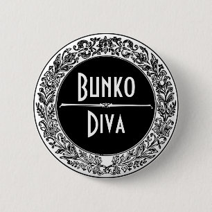 Svartvit vintage Bunco för klassiker Knapp
