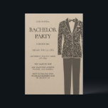 Svartvit-Vintage för Bachelor-Kostym-inbjudan Inbjudningar<br><div class="desc">Svarta Vintagen för Bachelor Party-inbjudningar Se matchande samling i Niche och Nest Store - tack</div>