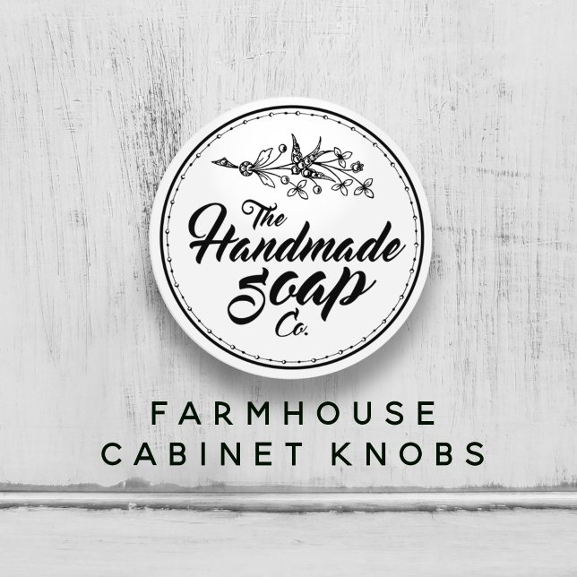 Svartvit Vintage Handmade Soap Bathroom Knopp (Black and White Vintage Handmade Soap Bathroom Ceramic Knob)