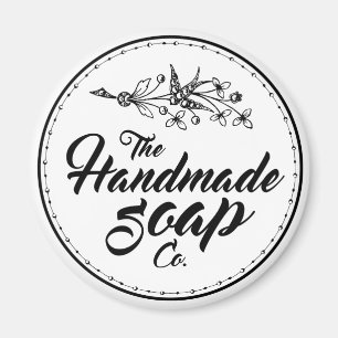 Svartvit Vintage Handmade Soap Bathroom Magnet