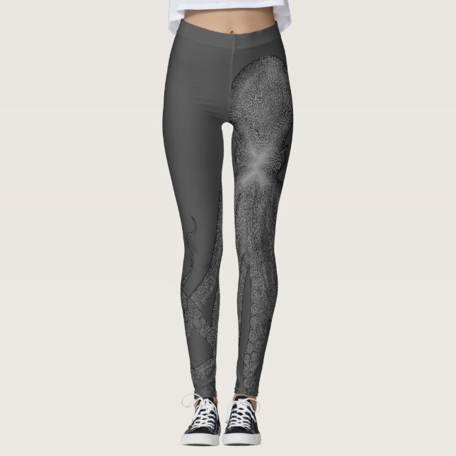 Svartvit Vintage okt Leggings (Framsida)