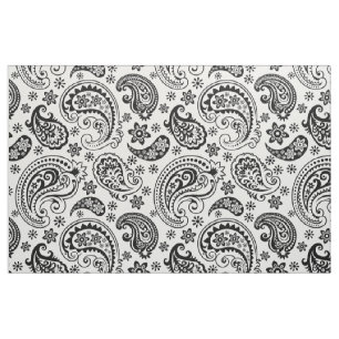 Svartvit Vintage Paisley Mönster Tyg