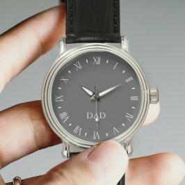 Svartvit Vintage Pappa Monogrammed bevakning Armbandsur