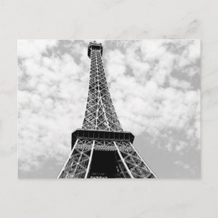 Svartvit Vintage Paris Eiffel Torn Vykort