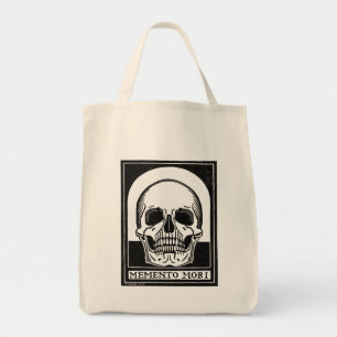 Svartvit vintage Skullvit illustration Tygkasse