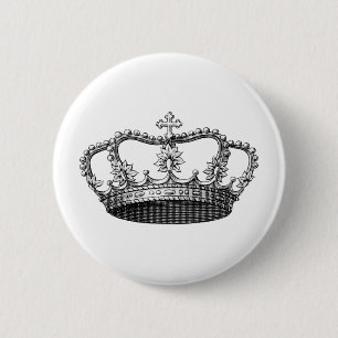 Svartvit vintagekrona knapp
