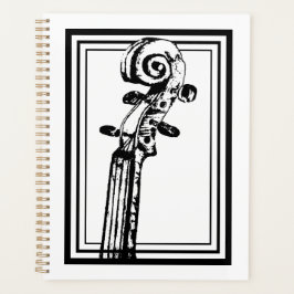 Svartvit violin Rulla med svarta konturer