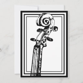 Svartvit violin Rulla med svarta konturer Inbjudningar