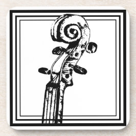 Svartvit violin Rulla med svarta konturer Underlägg