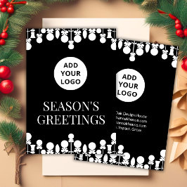 Svartvit visitkort för Helgdag | Logotyp Julkort