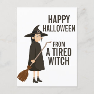 Svartvit vit beck happy halloween Humor Helg Vykort