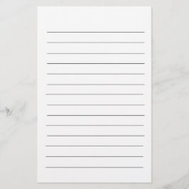Svartvit, vit Elegant med oformaterad Linjer, enke Brevpapper
