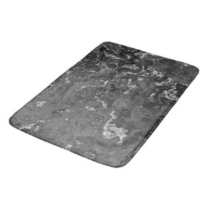 Svartvit, vit och Grått Marble-abstrakt Badrumsmatta