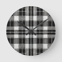 Svartvit vitskäggig Mönster Rund Klocka