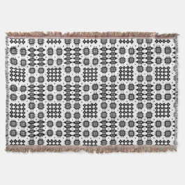 Svartvit walesisk Tapestrymönsterfilt Mysfilt