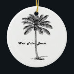 Svartvit West Palm Beach & handflatandesign Julgransprydnad Keramik<br><div class="desc">Svartvit West Palm Beach design. Resa och sommaren,  inspirerat av enkelheten som är svartvit. Besöka vårt lager för att finna mer handflatan- & stadsdesigner!</div>
