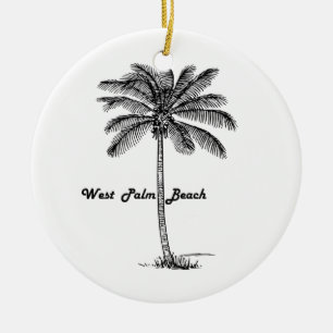 Svartvit West Palm Beach & handflatandesign Julgransprydnad Keramik
