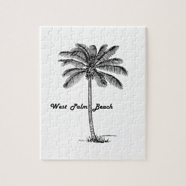 Svartvit West Palm Beach & handflatandesign Pussel (Vertikal)