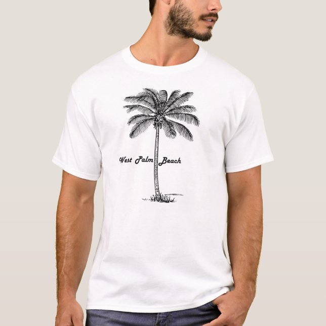 Svartvit West Palm Beach & handflatandesign Tee (Framsida)