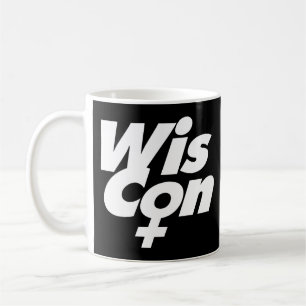 Svartvit WisCon Logotyp mugg