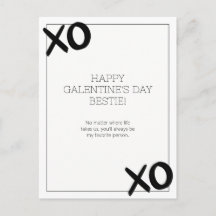 Svartvit XOXO Bestie Galentins dag