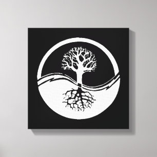 Svartvit yin och yang canvastryck