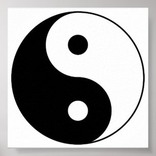 Svartvit Yin_Yang2 Poster