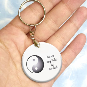 Svartvit yin Yang Keychain Nyckelring