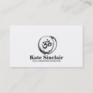 Svartvit yoga- & meditationinstruktör visitkort