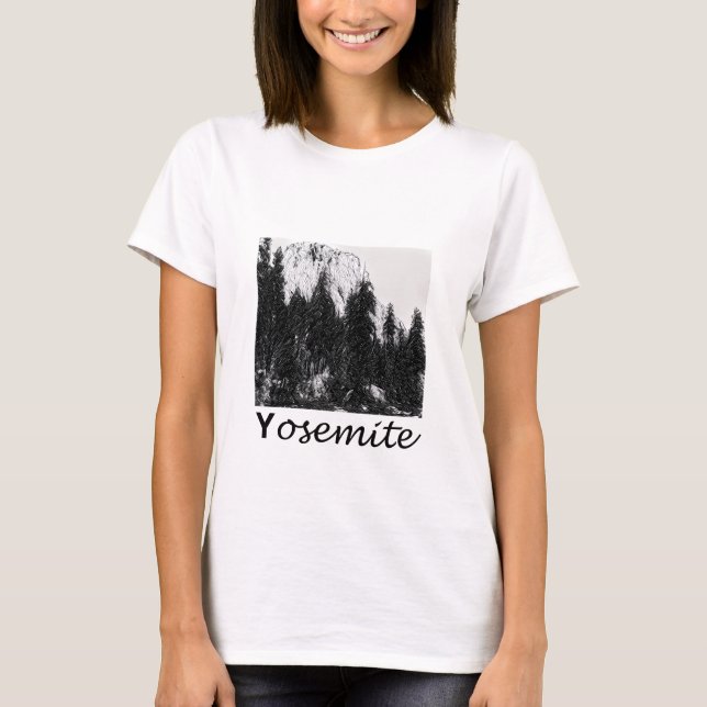 Svartvit Yosemite nr. 1 T Shirt (Framsida)