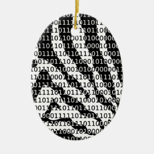Svartvit Zebra-binärkod Julgransprydnad Keramik