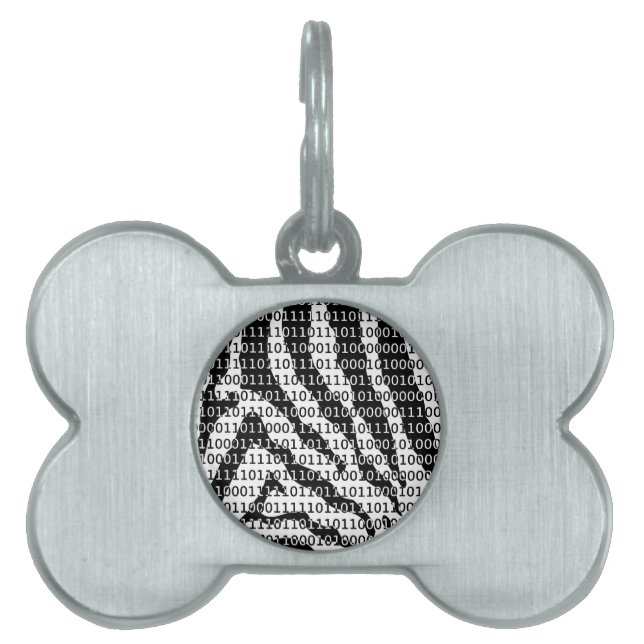 Svartvit Zebra-binärkod Namnbricka Husdjur (Framsidan)