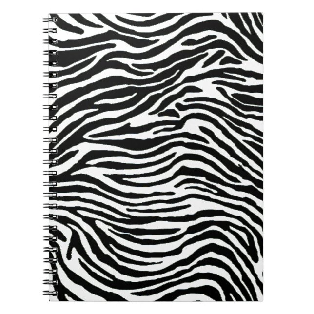 svartvit zebra ränder anteckningsbok med spiral (Framsidan)