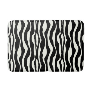 Svartvit zebra ränder - badrumsmatta