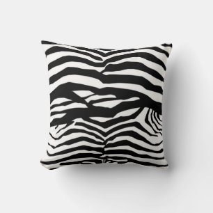 Svartvit Zebra ränder Cushion Kudde