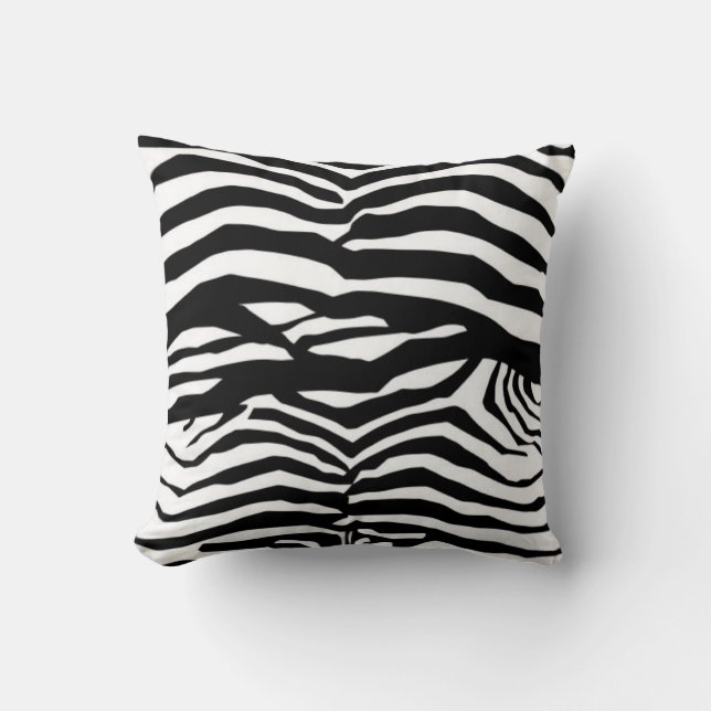 Svartvit Zebra ränder Cushion Kudde (Framsida)