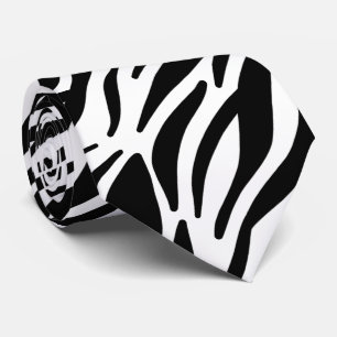 Svartvit Zebra ränder Elegant Mönster Coola Slips