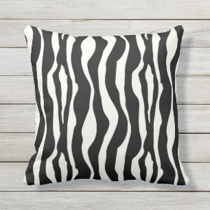 Svartvit zebra ränder - kudde