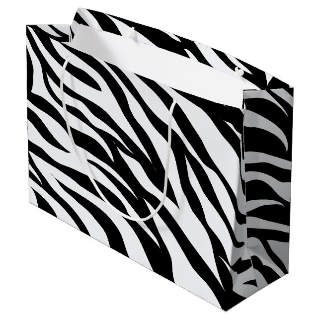 Svartvit Zebra ränder Mönster Gift Bag (Baksidan Vinklad)