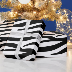 Svartvit Zebra ränder Presentpapper